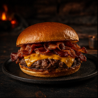 Burger artesanal da Ember Burger na brasa